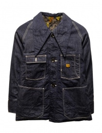 Womens jackets online: Kapital dark denim jacket lined in wool