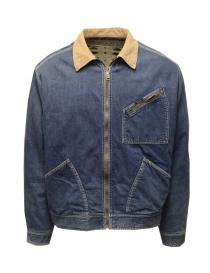 Mens jackets online: Kapital reversible jacket in denim and wool