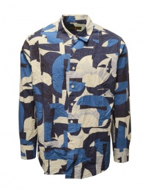 Mens shirts online: Casey Casey Fabiano blue printed shirt