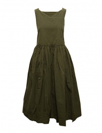 Womens dresses online: Casey Casey Tabi khaki V-neck sleeveless dress