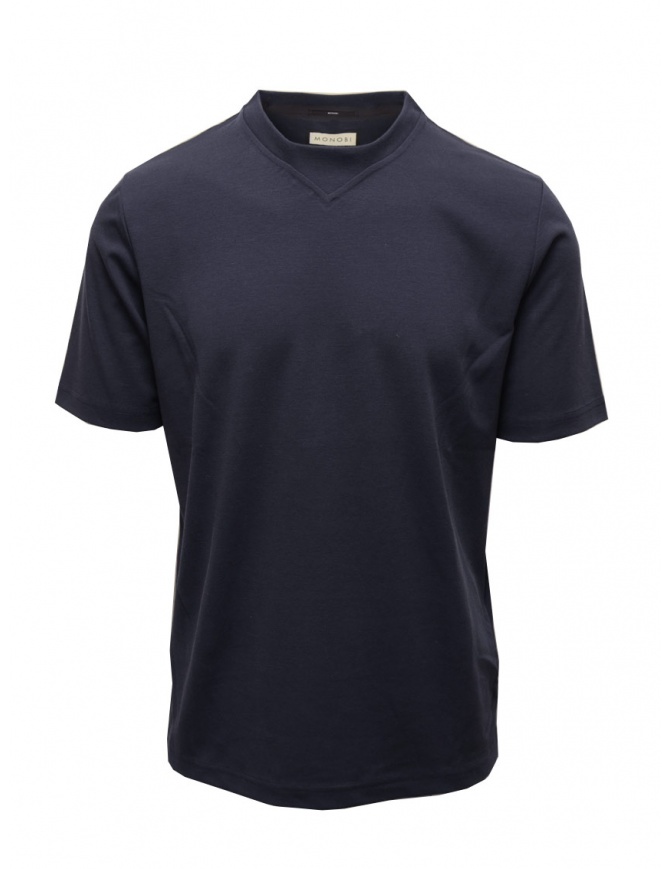 Monobi blue T-shirt in pure cotton 11208300F 26534 TWILIGHT B mens t shirts online shopping