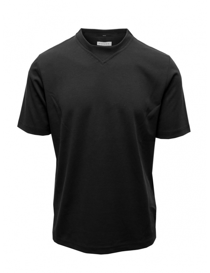 Monobi black T-shirt in pure cotton 11208300 F 5099 BLACK mens t shirts online shopping