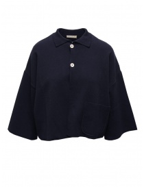 Ma'ry'ya blue shirt collar knit cardigan online