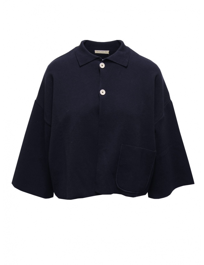 Ma'ry'ya cardigan in maglia collo a camicia blu YIK016 A12 NAVY cardigan donna online shopping