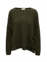 Ma'ry'ya pullover in lino verde muschio con tasca acquista online YIK031 G4 MOSS