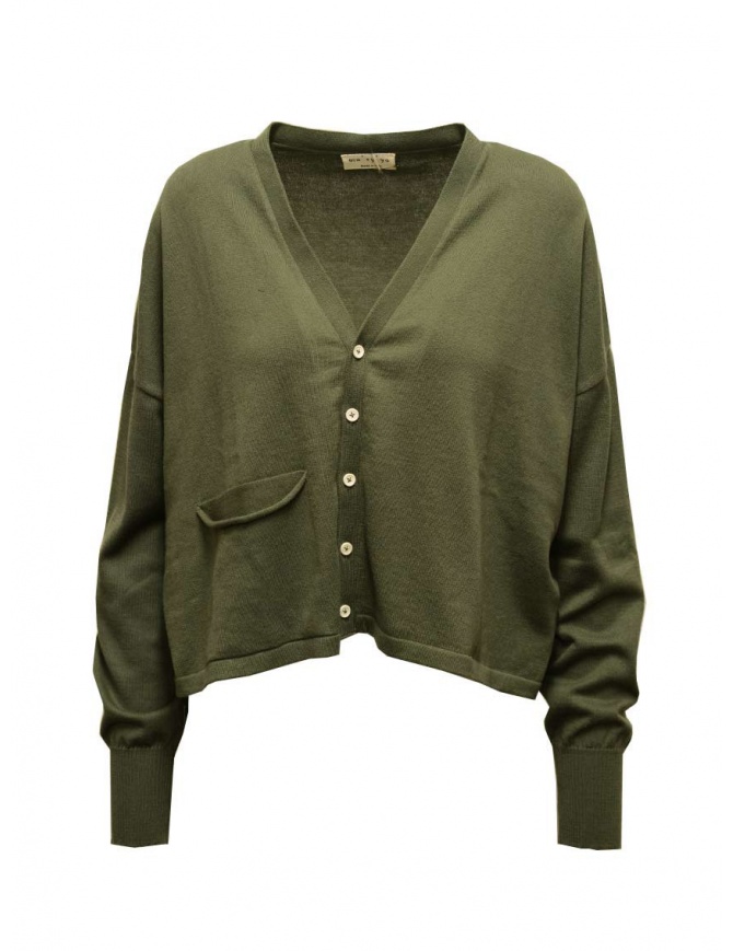 Ma'ry'ya military green cotton cardigan YIK022 A7 MILITARY womens cardigans online shopping