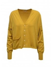 Ma'ry'ya cardigan in cotone giallo ocra YIK022 A6 OCRA