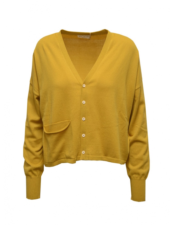 Ma'ry'ya ocher yellow cotton cardigan YIK022 A6 OCRA womens cardigans online shopping