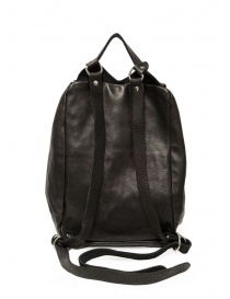 Guidi PG2 backpack in black leather with central opening