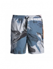 Mens trousers online: Parajumpers Mitch blue printed beach shorts