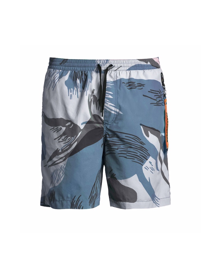 Parajumpers Mitch blue printed beach shorts PMPANOU13 MITCH PR-M ARTIC 623 mens trousers online shopping