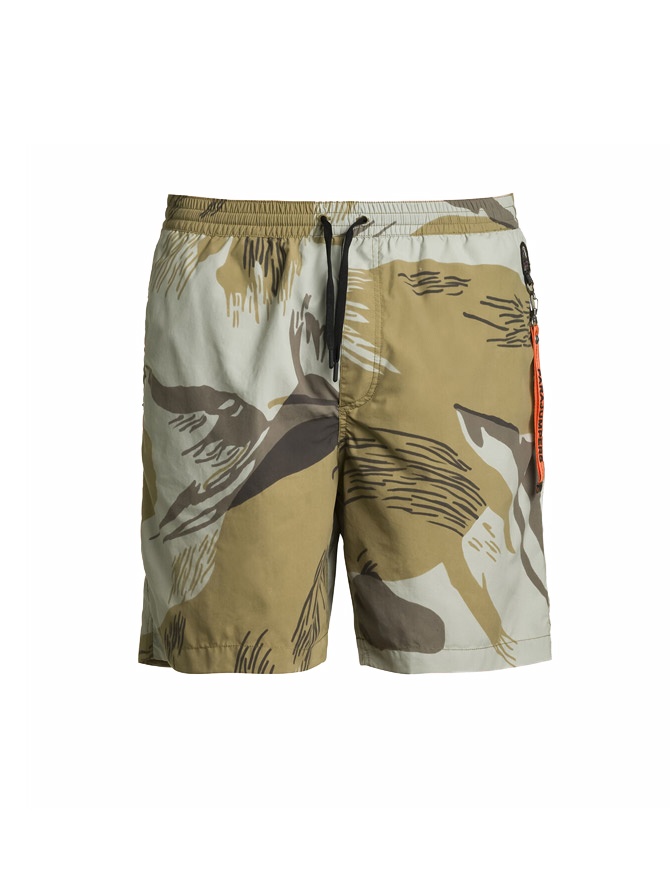 Parajumpers green printed swim shorts PMPANOU13 MITCH PR-M MEADOW 250 mens trousers online shopping