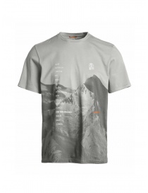 Parajumpers Limestone grey T-shirt with printed mountains PMTEEAV02 LIMESTONE LONDON FOG