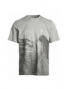 Parajumpers Limestone grey T-shirt with printed mountains buy online PMTEEAV02 LIMESTONE LONDON FOG