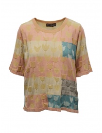 Womens t shirts online: M.&Kyoko pink and yellow floral t-shirt