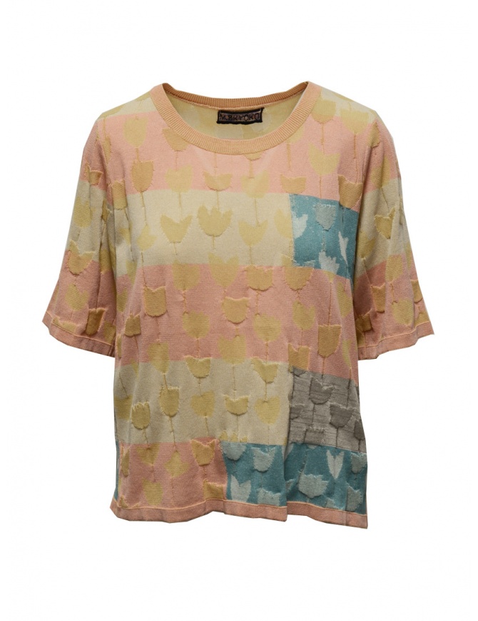 M.&Kyoko maglietta rosa e gialla a fiori BCH01024WA PINK t shirt donna online shopping