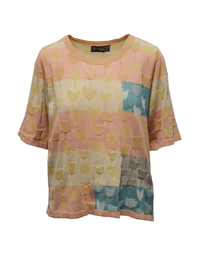 M.&Kyoko pink and yellow floral t-shirt BCH01024WA PINK womens t shirts online shopping