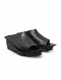 Womens shoes online: Trippen Sham slip-on wedge sandal in black