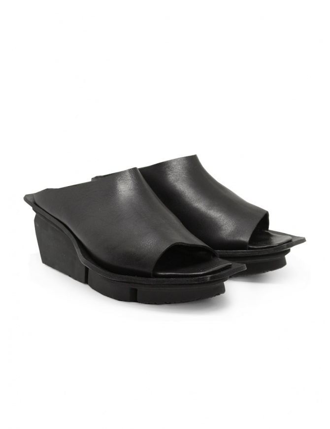 Trippen Sham slip-on wedge sandal in black SHAM F WAW BLK-WAW ST BLK womens shoes online shopping