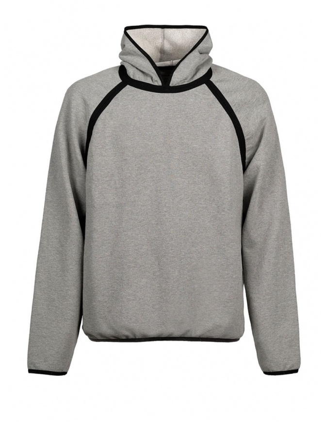 Monobi J Crepe Hoodie in grey 12477308 IRON MEL 101 men s knitwear online shopping