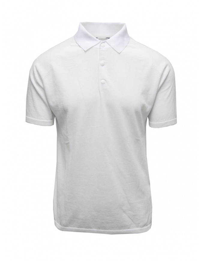 Monobi polo shirt in white cotton knit 12862513 WHITE 1 mens t shirts online shopping