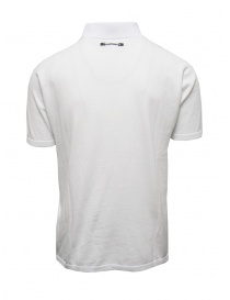 Monobi polo shirt in white cotton knit