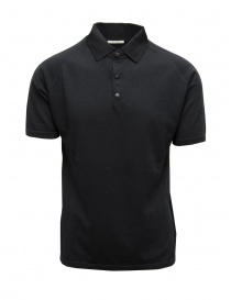 Monobi polo shirt in black cotton knit online