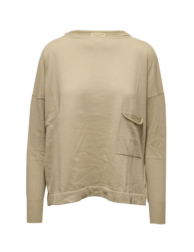 Ma'ry'ya light pullover in beige cotton YIK019 A3 GREYSHBEIGE women s knitwear online shopping