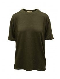 Ma'ry'ya dark military green linen t-shirt YIJ100 J6 MILITARY