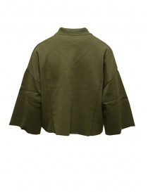 Ma'ry'ya cardigan in cotone verde colletto a camicia