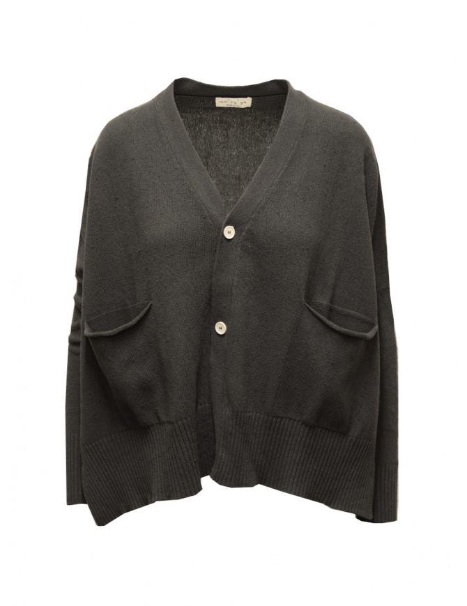 Ma'ry'ya cardigan in cotone grigio aperto ai lati YIK071 H7 IRON cardigan donna online shopping