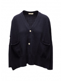 Ma'ry'ya cardigan in blue cotton open on the sides YIK071 H8 NAVY order online