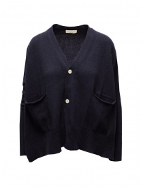 Ma'ry'ya cardigan in cotone blu aperto ai lati YIK071 H8 NAVY