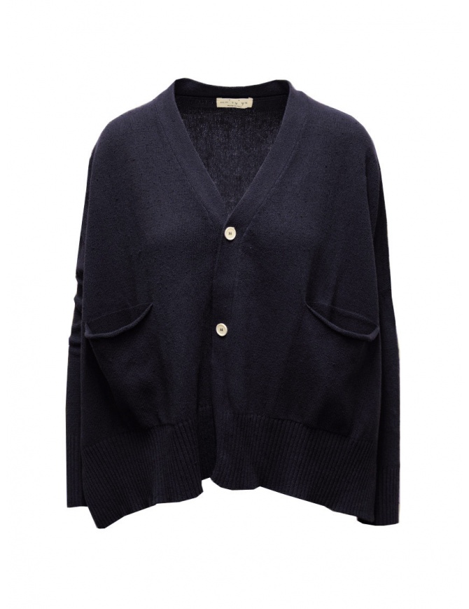 Ma'ry'ya cardigan in cotone blu aperto ai lati YIK071 H8 NAVY cardigan donna online shopping