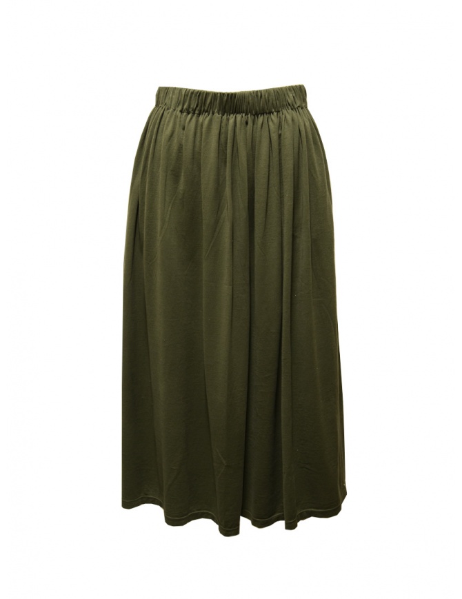 Ma'ry'ya gonna lunga in cotone verde militare YIJ115 K6 MILITARY gonne donna online shopping