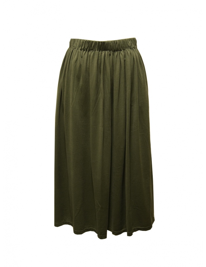 Ma'ry'ya long skirt in military green cotton YIJ115 K6 MILITARY womens skirts online shopping