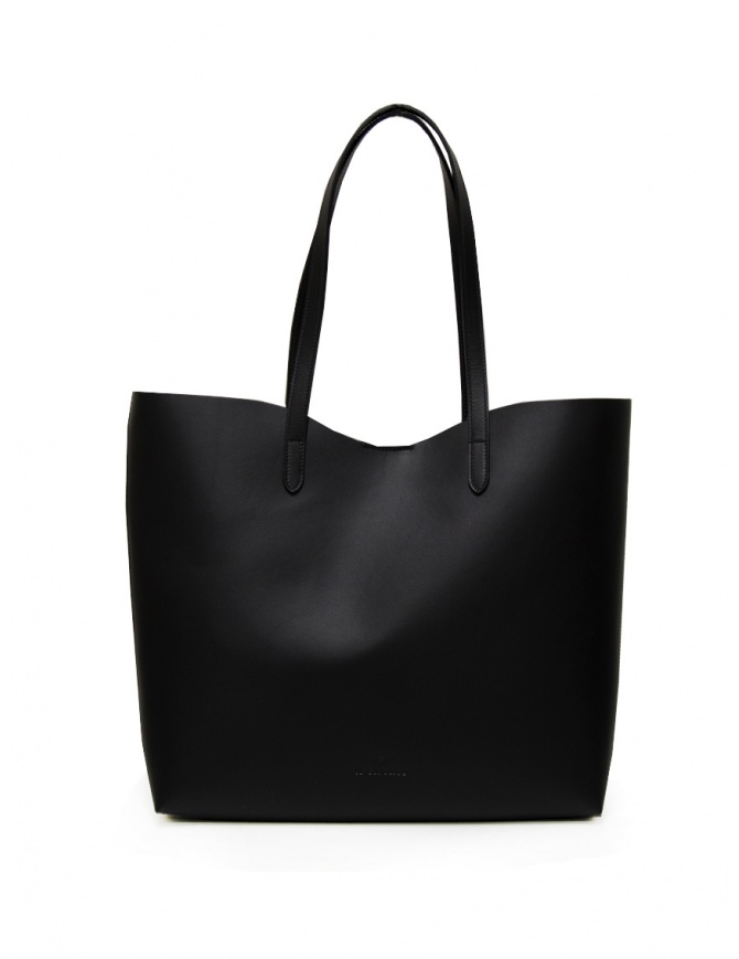 Il Bisonte tote bag in pelle nera liscia opaca BTO140 PV0041 NERO BK252 borse online shopping