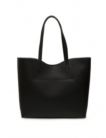 Il Bisonte tote bag in matte smooth black leather buy online