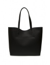 Il Bisonte tote bag in pelle nera liscia opacashop online borse