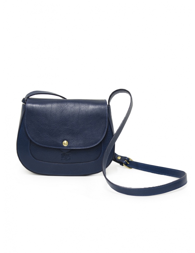 Il Bisonte little shoulder bag in blue leather BSA001 PV0001 BLU BL145 bags online shopping