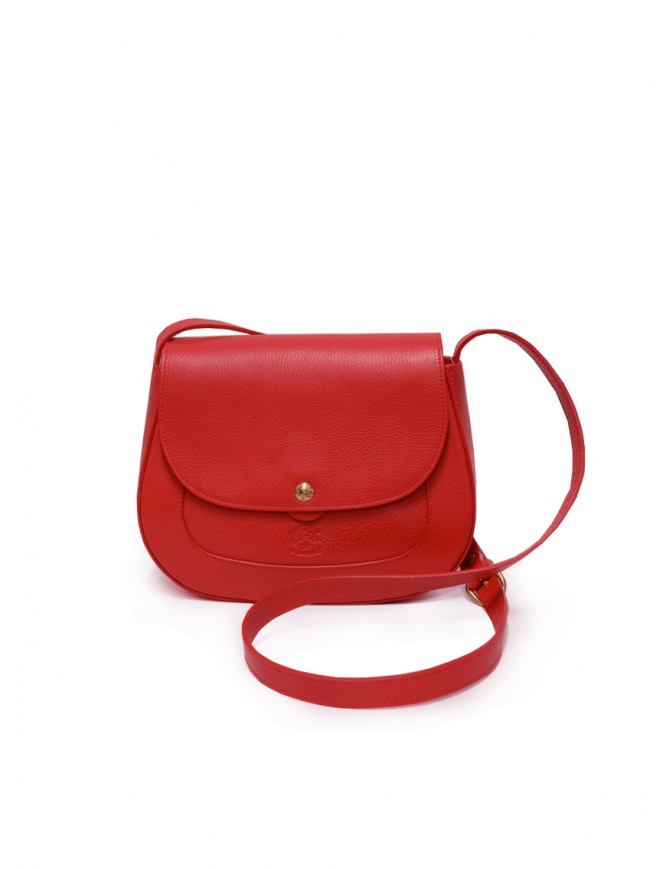 Il Bisonte borsetta in pelle rossa a tracolla BSA001 PV0001 CAST.ROSA RE343 borse online shopping