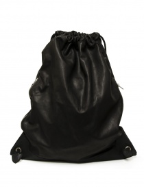 Bags online: Guidi ZA1 black leather drawstring backpack