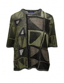 Fuga Fuga T-shirt in maglia verde nera e grigia online