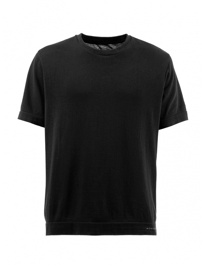 Monobi black T-shirt in organic cotton 12180511 BLACK 5099 mens t shirts online shopping
