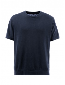 Mens t shirts online: Monobi T-shirt in blue organic cotton