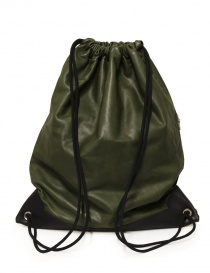 Guidi ZA1 drawstring backpack in green leather
