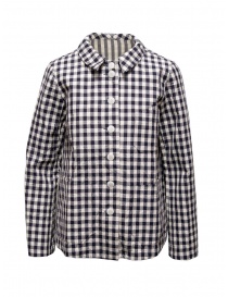 Casey Casey navy/ivory checked shirt jacket online