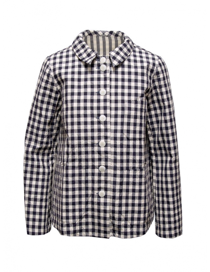 Casey Casey women's blue and ivory checked shirt-jacket