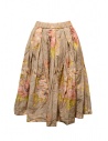 Casey Casey midi skirt in beige linen with pink and yellow flowers buy online 20FJ153 FLOWER