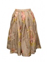 Casey Casey midi skirt in beige linen with pink and yellow flowers shop online womens skirts